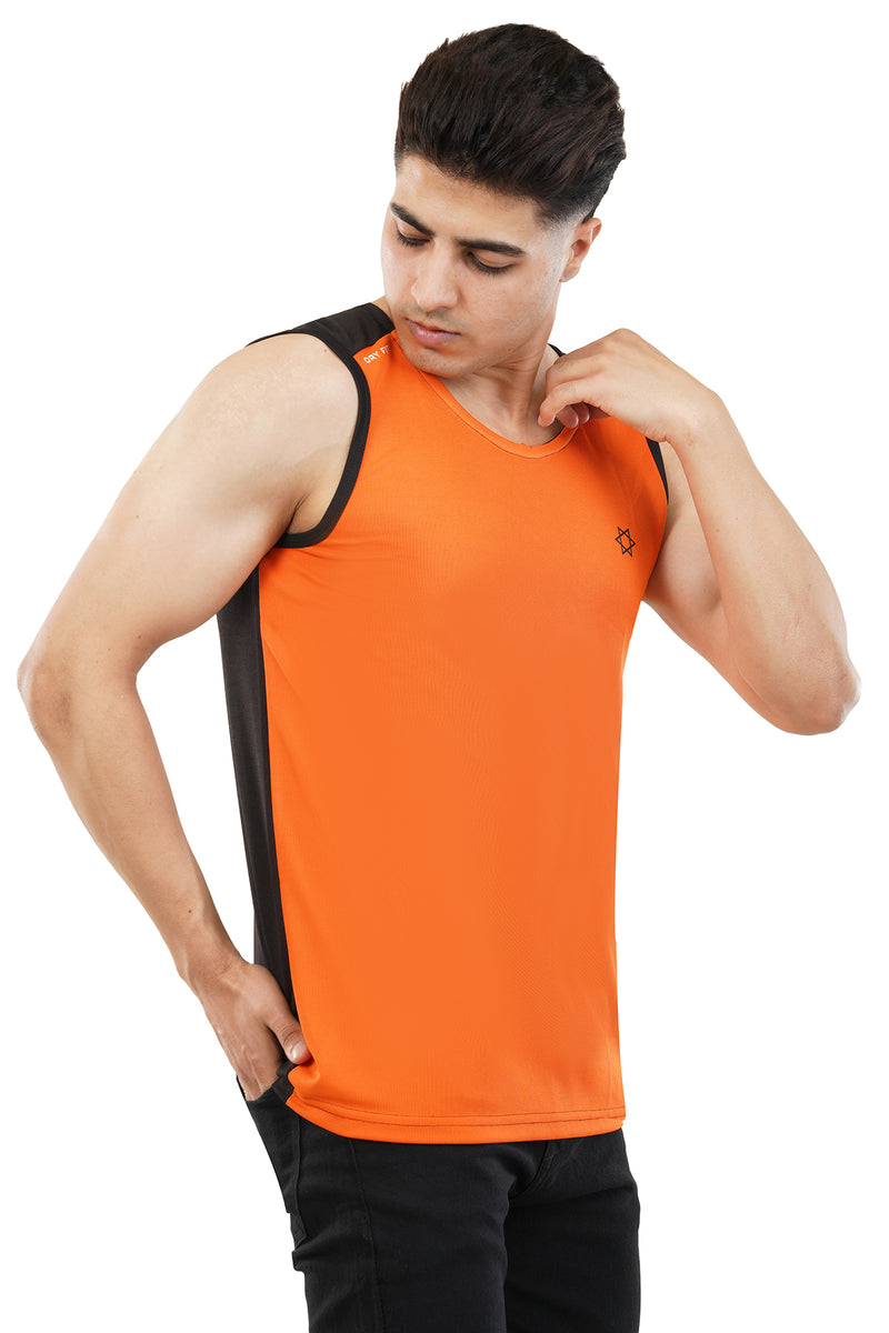 Side view from the right of the gym vest, offering ergonomic design for a full range of motion.