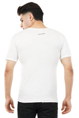 Back view of the white undershirt with a snug fit, combining style and tradition.