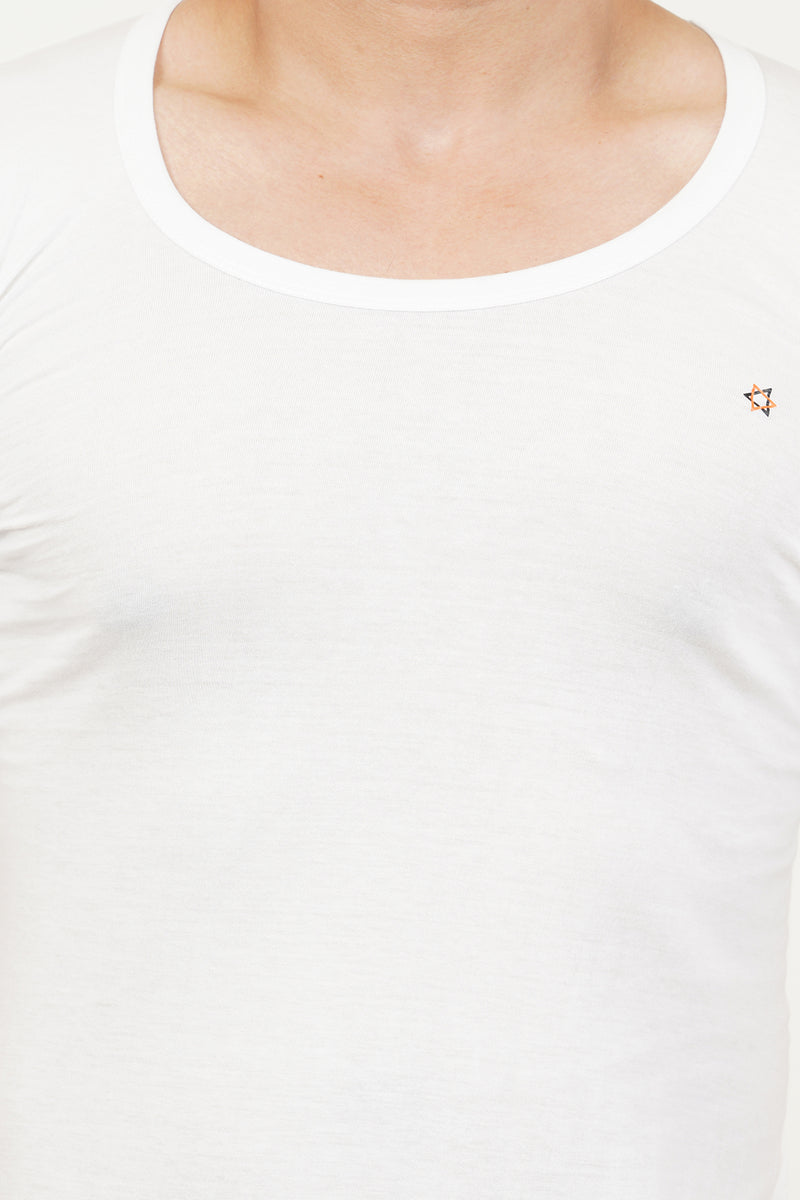 Close-up view of the chest area, featuring a premium logo design and superior craftsmanship.